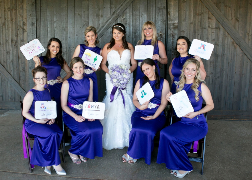 Bridemaids show signs of how they met