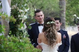 Grooms expression during the ceremony