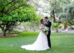 Bride and Groom at Reflections at the Buttes